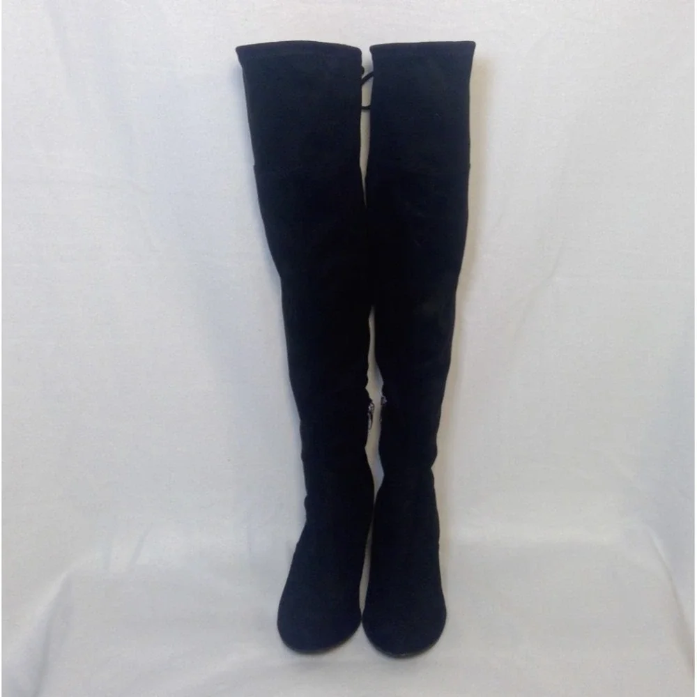 Marc‎ Fisher Over the Knee Boots Women's size 8.5 M Tie Back Detail Block Heel